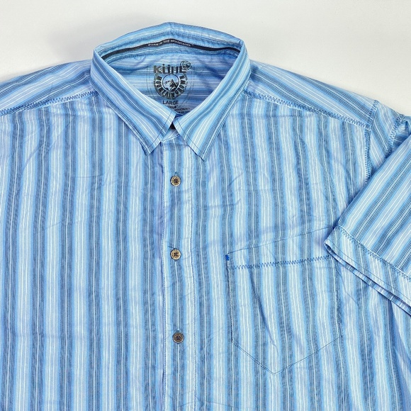 (sold)Kuhl Eluxur Short Sleeve Pocket Button Up Shirt Mens Size L - Picture 1 of 6
